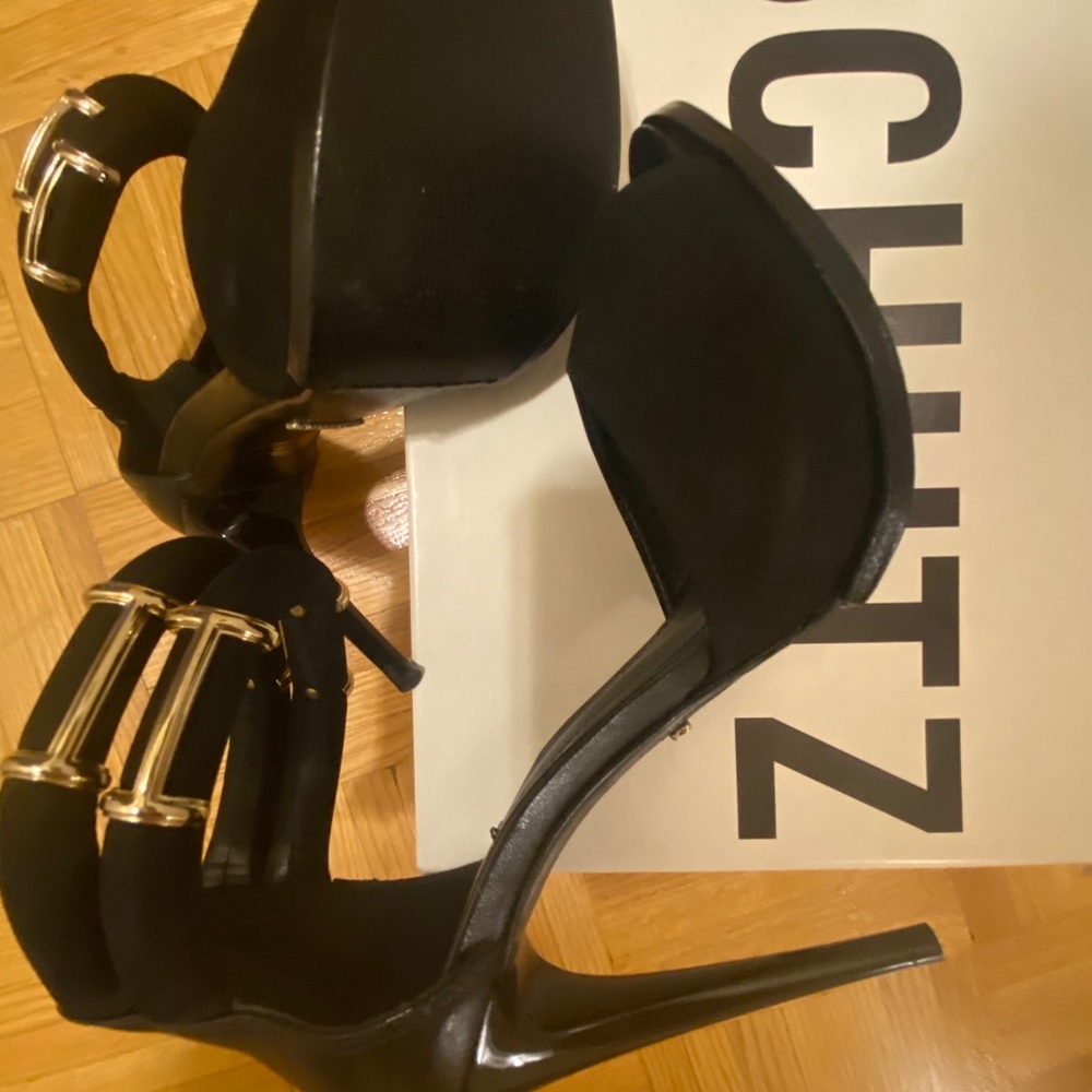 SCHUTZ POPOVIC BLACK STILETTO HEELS 7B - Picture 9 of 12
